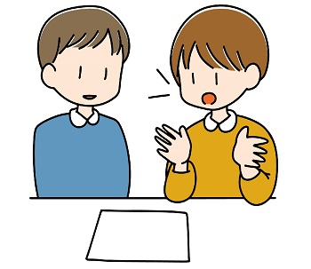 ジェノグラムをもとに話し合う保育士