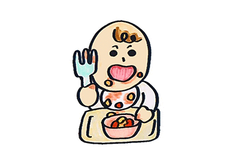 食事をする幼児