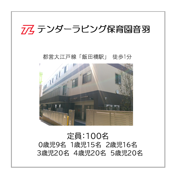 テンダーラビング保育園音羽 定員100名